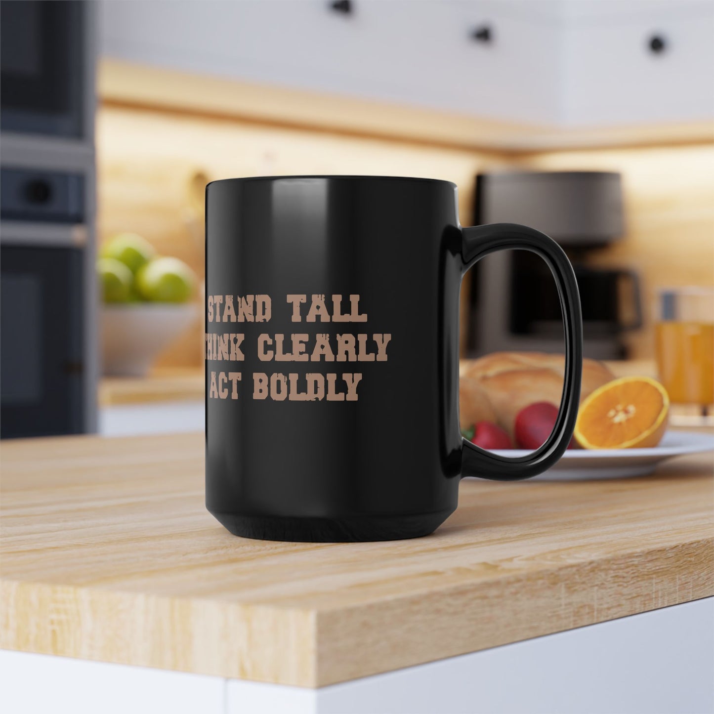 Stand Tall Black Mug, 15oz