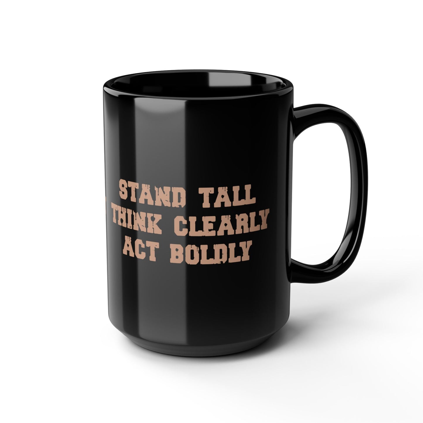 Stand Tall Black Mug, 15oz