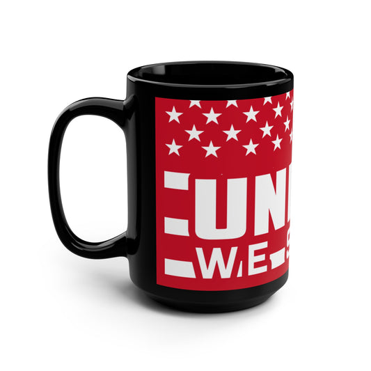 United We Stand RED Black Mug, 15oz