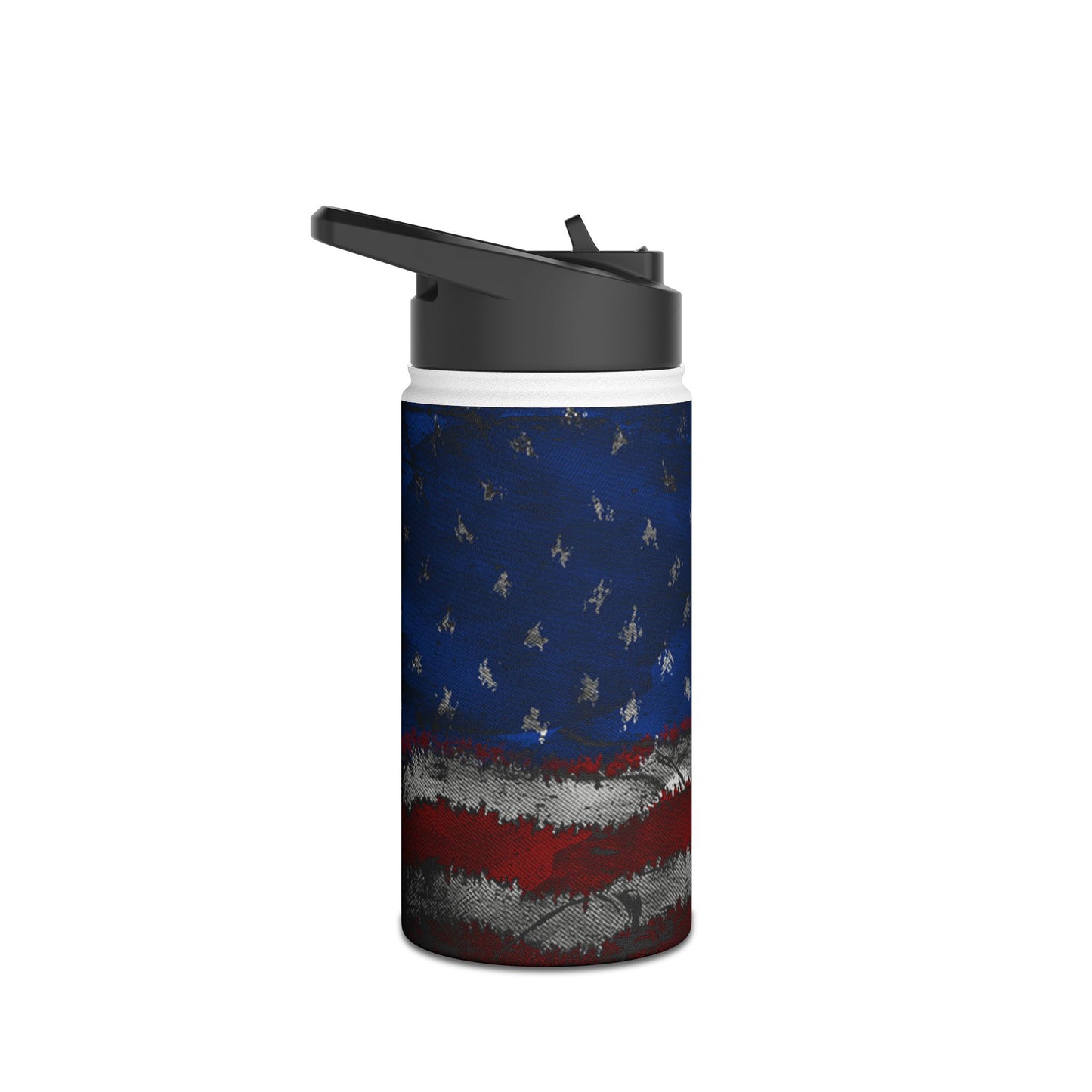 American Flag Stainless Steel Water Bottle, Standard Lid