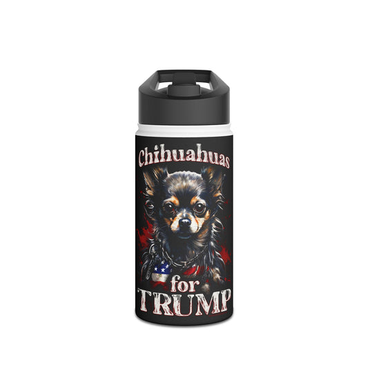 Copy of Chihuahuas for Trump Stainless Steel Water Bottle, Standard Lid