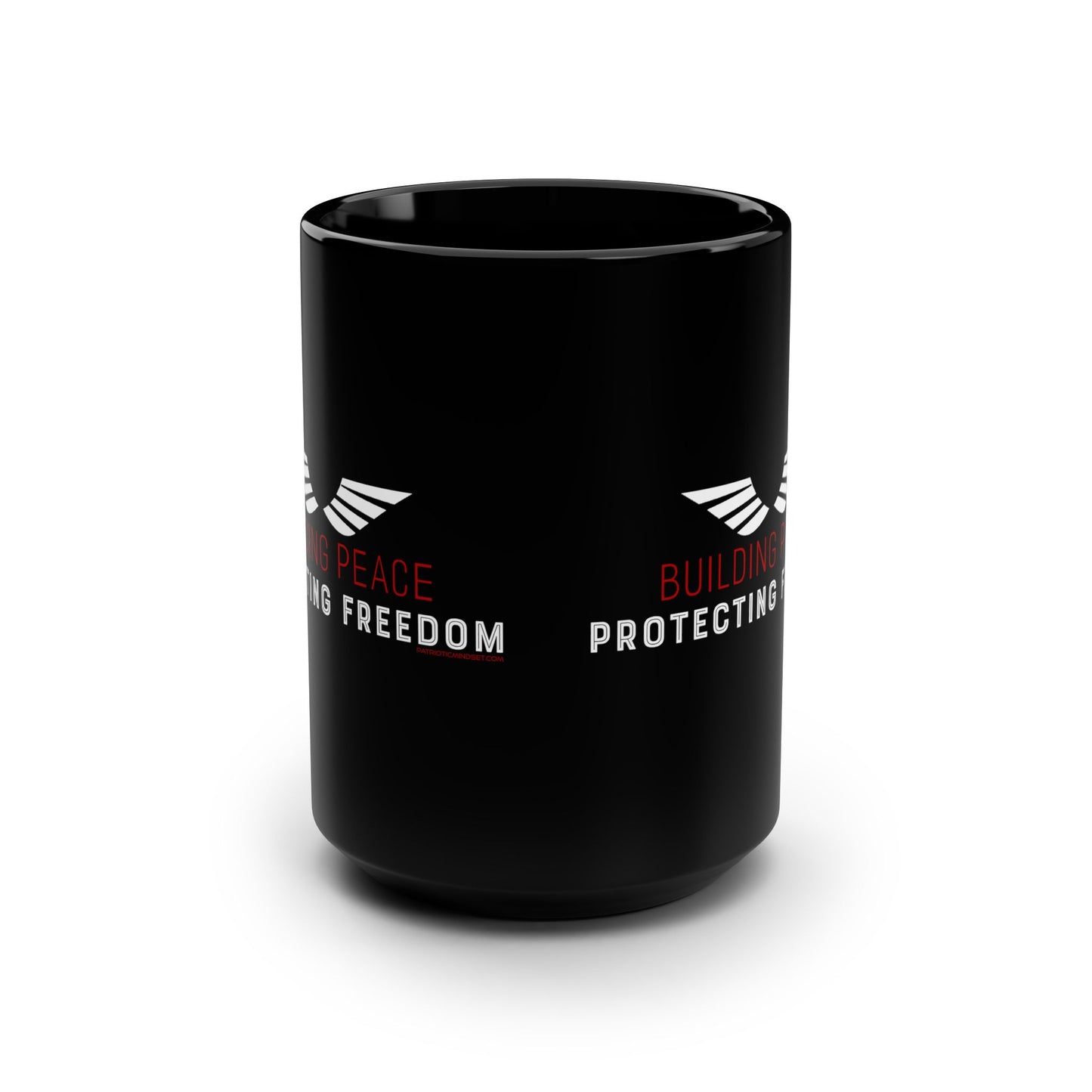 Protecting Freedom Black Mug, 15oz