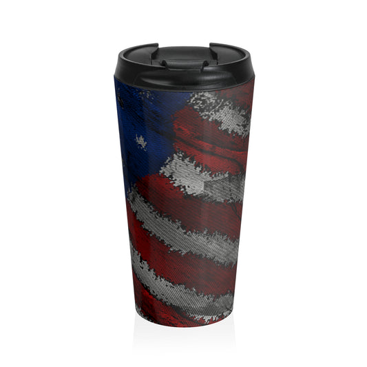 American Flag Stainless Steel Travel Mug