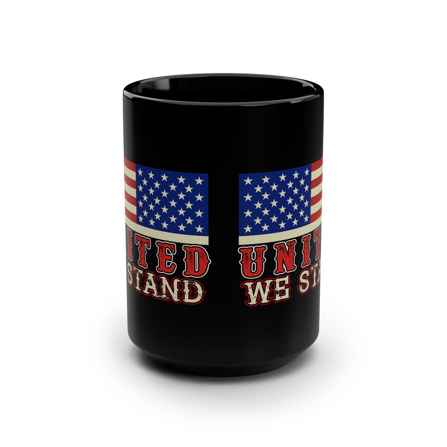 United We Stand Black Mug, 15oz