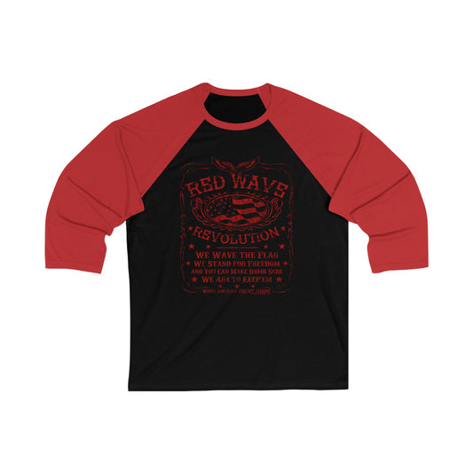 Red Wave 3.0 3\4 Sleeve Baseball Tee