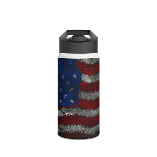 American Flag Stainless Steel Water Bottle, Standard Lid